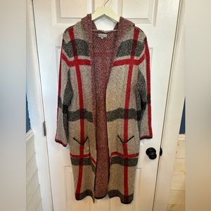 Hood Long Car Coat Sweater